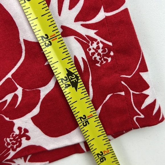 Talbots Women's cotton blend red floral midi a-line skirt - Picture 5 of 7